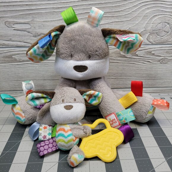 Bright Starts Plush Dog Taggies Toy Teething Chew Rattle Set‎ Baby Gift Puppy - Picture 1 of 10